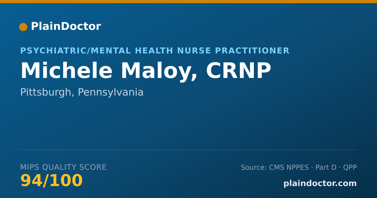 Shareable card for Michele Maloy, CRNP - Psychiatric/Mental Health Nurse Practitioner, Pittsburgh, PA