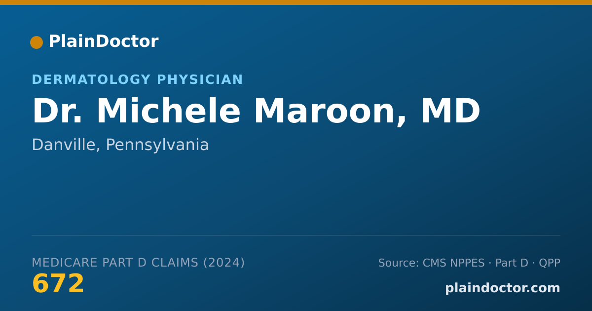 Shareable card for Michele Maroon, MD - Dermatology Physician, Danville, PA