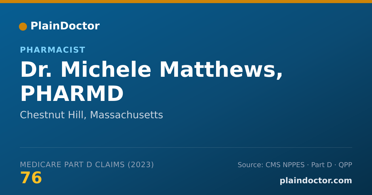 Shareable card for Michele Matthews, PHARMD - Pharmacist, Chestnut Hill, MA