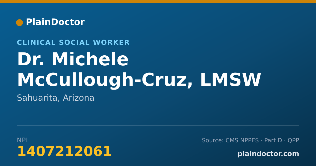 Shareable card for Michele McCullough-Cruz, LMSW - Clinical Social Worker, Sahuarita, AZ