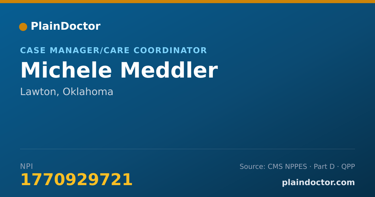 Shareable card for Michele Meddler - Case Manager/Care Coordinator, Lawton, OK