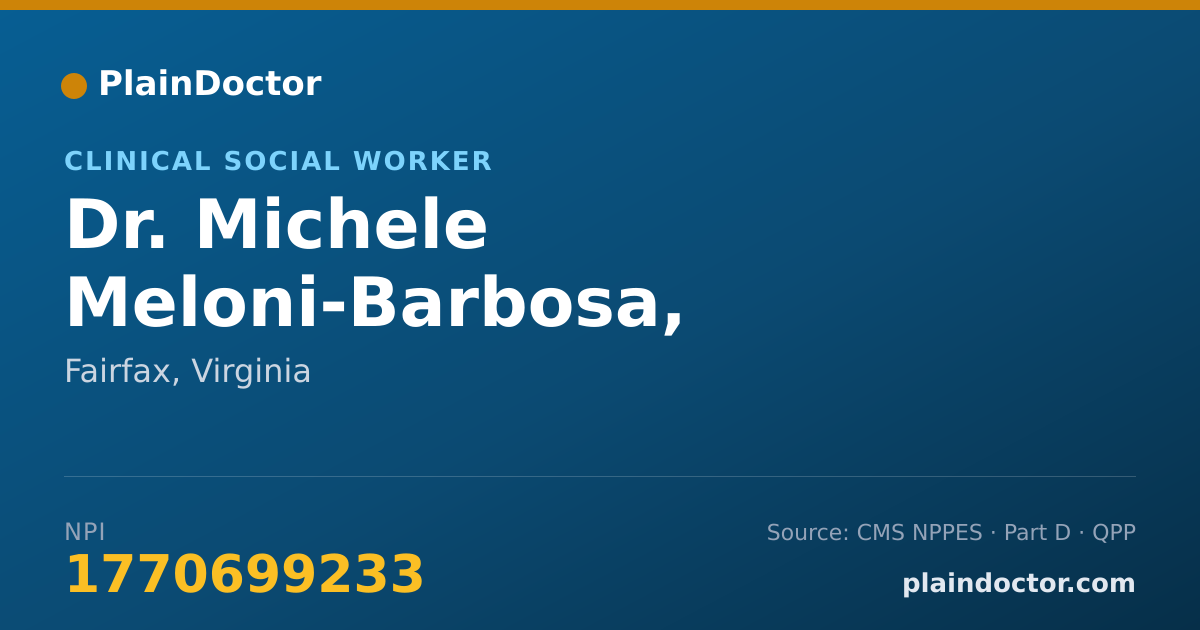 Shareable card for Michele Meloni-Barbosa, L.C.S.W. - Clinical Social Worker, Fairfax, VA
