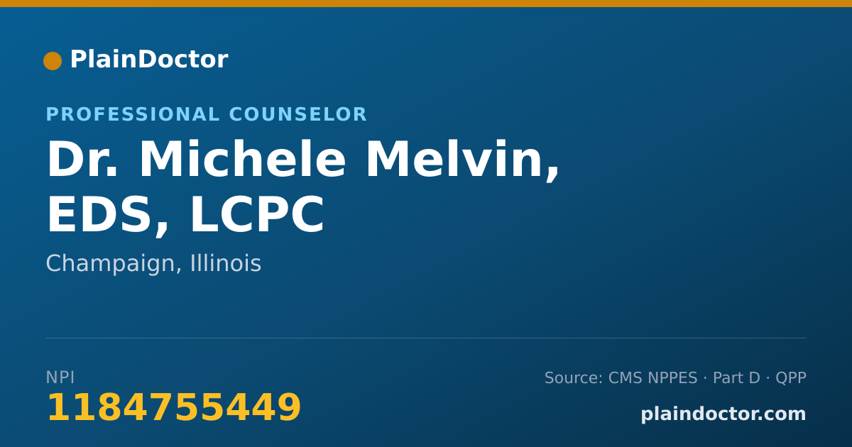 Shareable card for Michele Melvin, EDS, LCPC - Professional Counselor, Champaign, IL