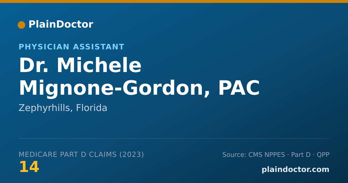 Shareable card for Michele Mignone-Gordon, PAC - Physician Assistant, Zephyrhills, FL
