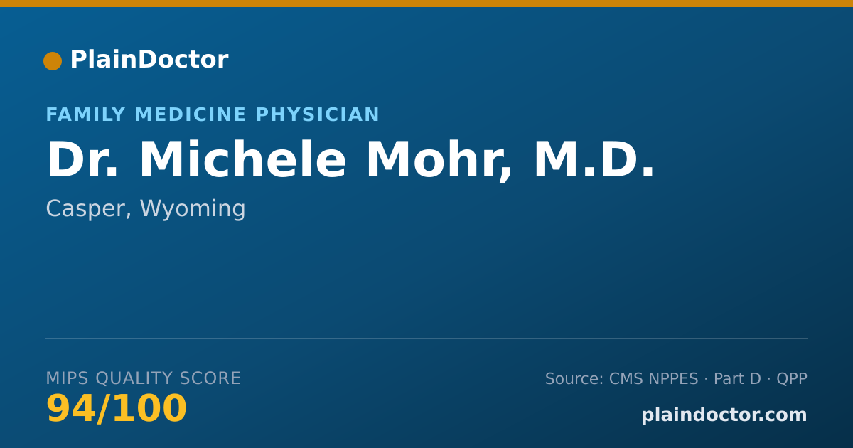 Shareable card for Michele Mohr, M.D. - Family Medicine Physician, Casper, WY