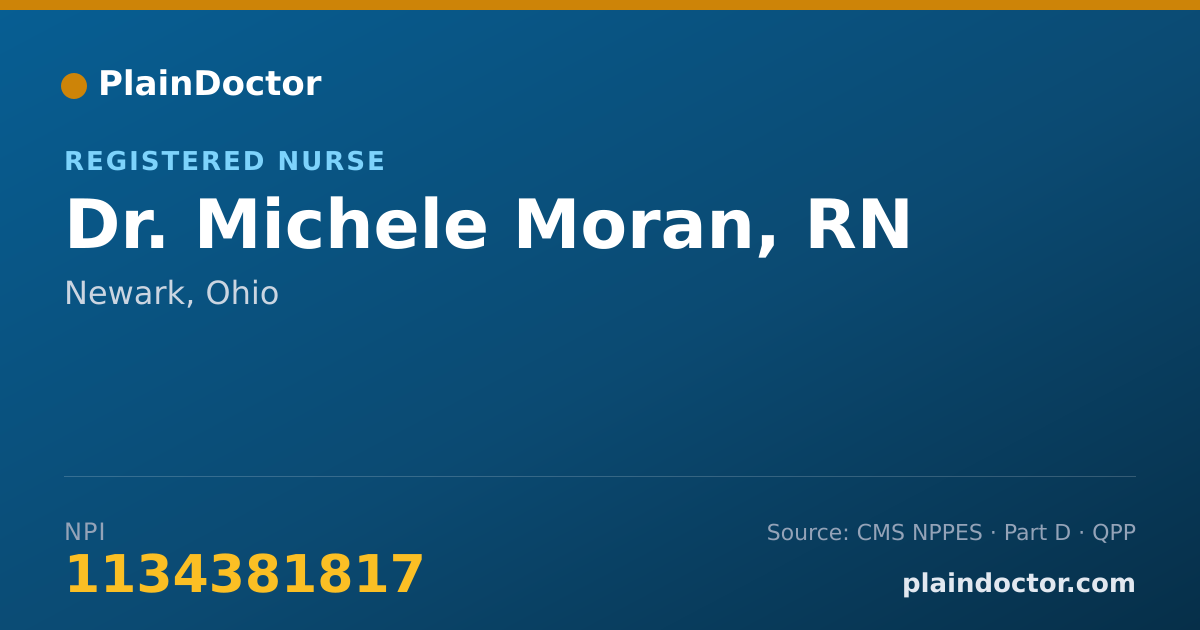 Shareable card for Michele Moran, RN - Registered Nurse, Newark, OH