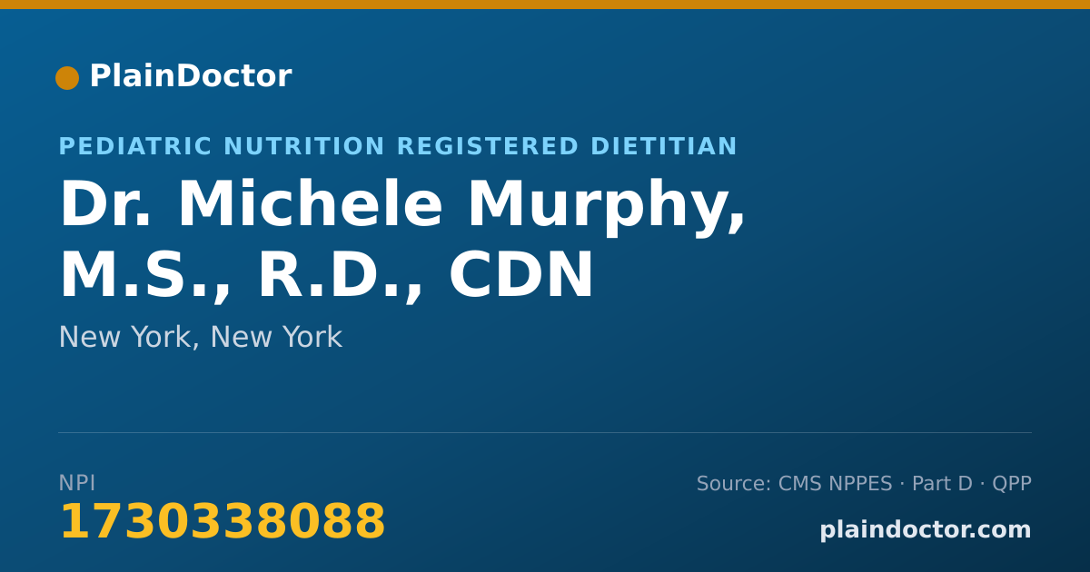 Shareable card for Michele Murphy, M.S., R.D., CDN - Pediatric Nutrition Registered Dietitian, New York, NY