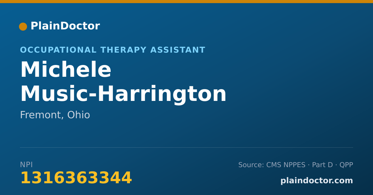 Shareable card for Michele Music-Harrington - Occupational Therapy Assistant, Fremont, OH