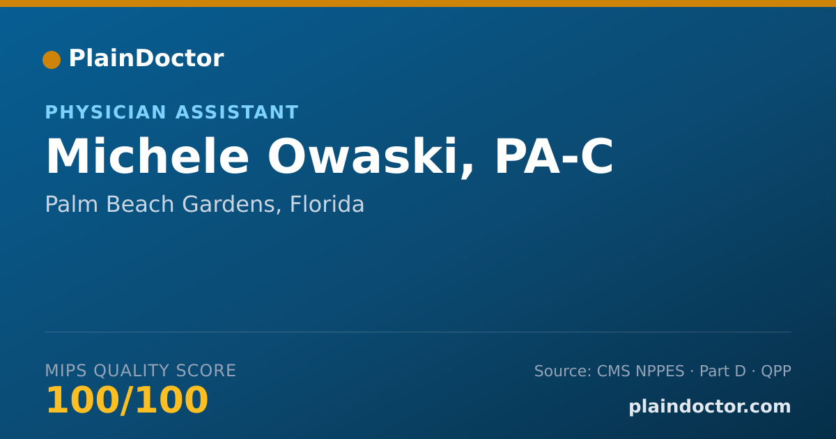 Shareable card for Michele Owaski, PA-C - Physician Assistant, Palm Beach Gardens, FL