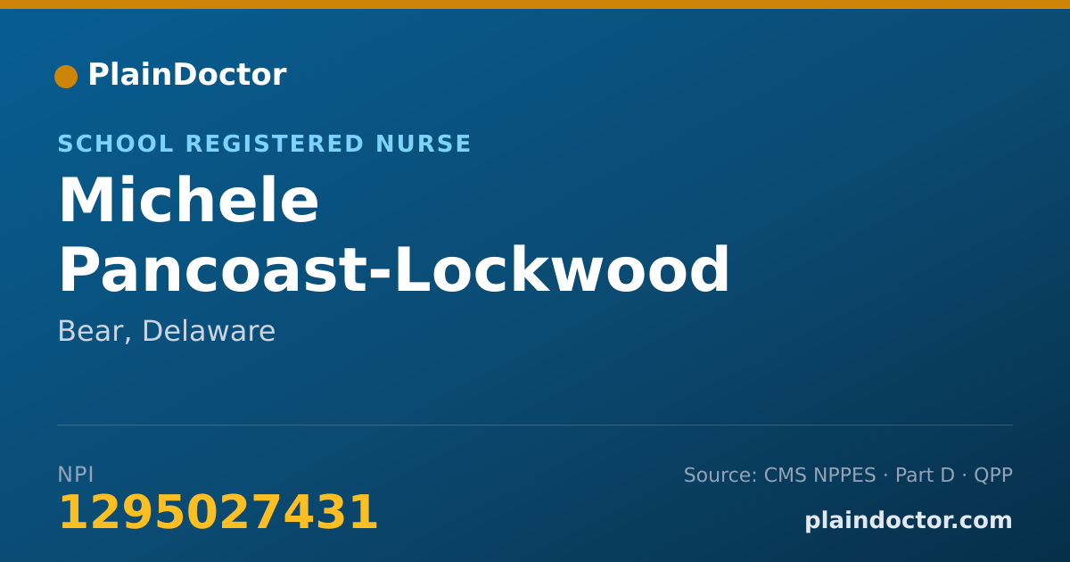 Shareable card for Michele Pancoast-Lockwood - School Registered Nurse, Bear, DE