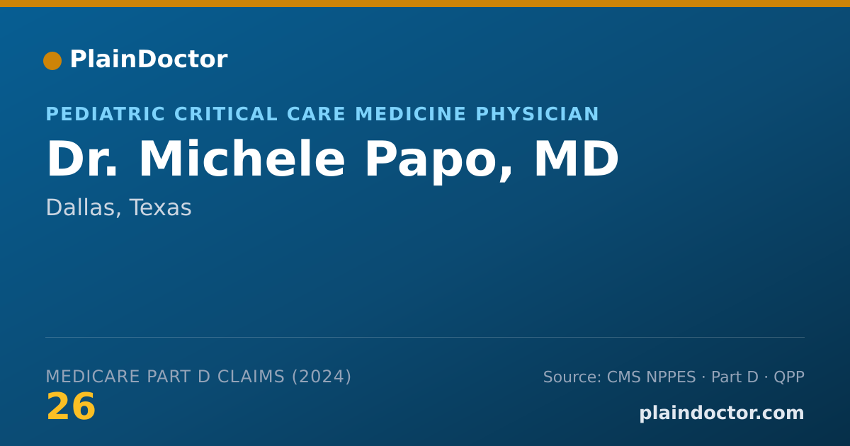 Shareable card for Michele Papo, MD - Pediatric Critical Care Medicine Physician, Dallas, TX