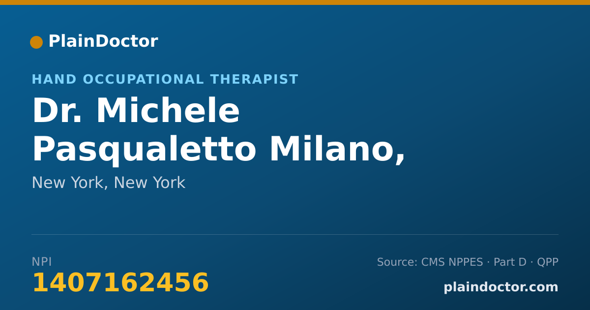 Shareable card for Michele Pasqualetto Milano, OTR/L, CHT - Hand Occupational Therapist, New York, NY