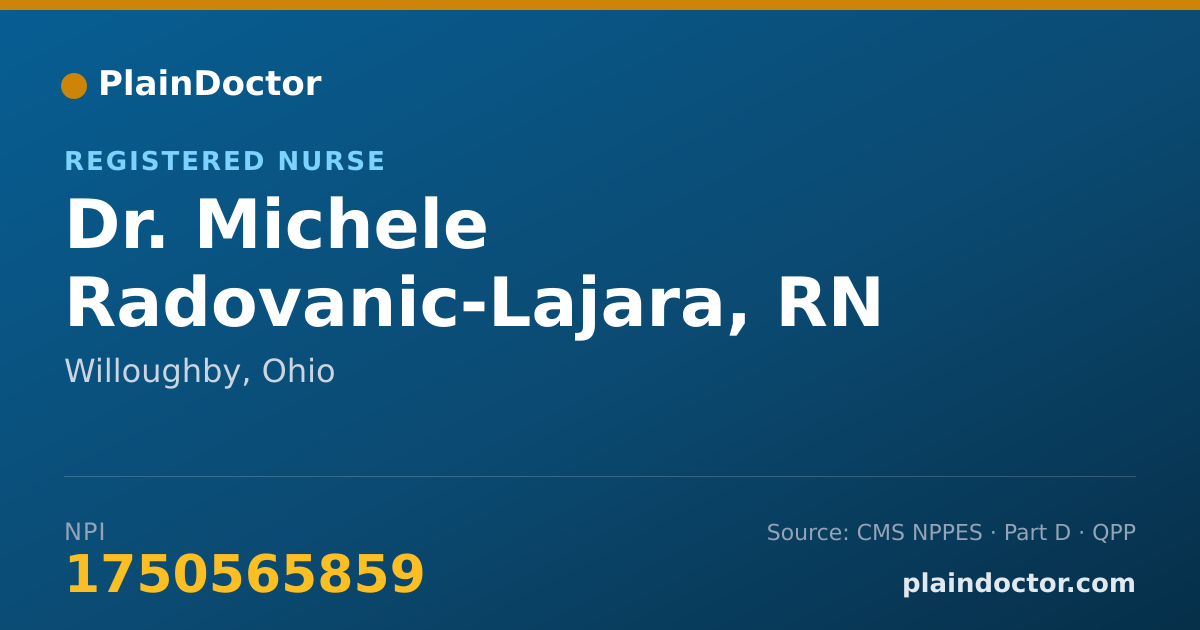 Shareable card for Michele Radovanic-Lajara, RN - Registered Nurse, Willoughby, OH