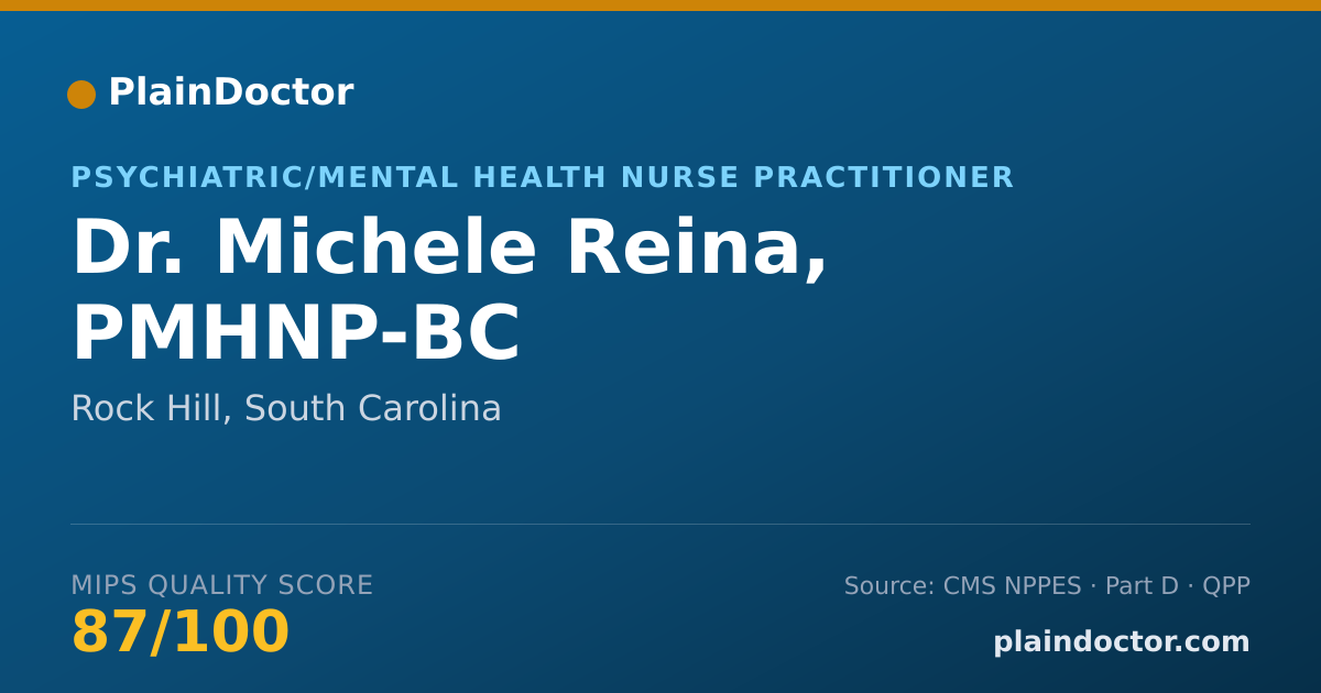 Shareable card for Michele Reina, PMHNP-BC - Psychiatric/Mental Health Nurse Practitioner, Rock Hill, SC