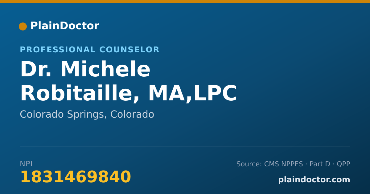 Shareable card for Michele Robitaille, MA,LPC - Professional Counselor, Colorado Springs, CO