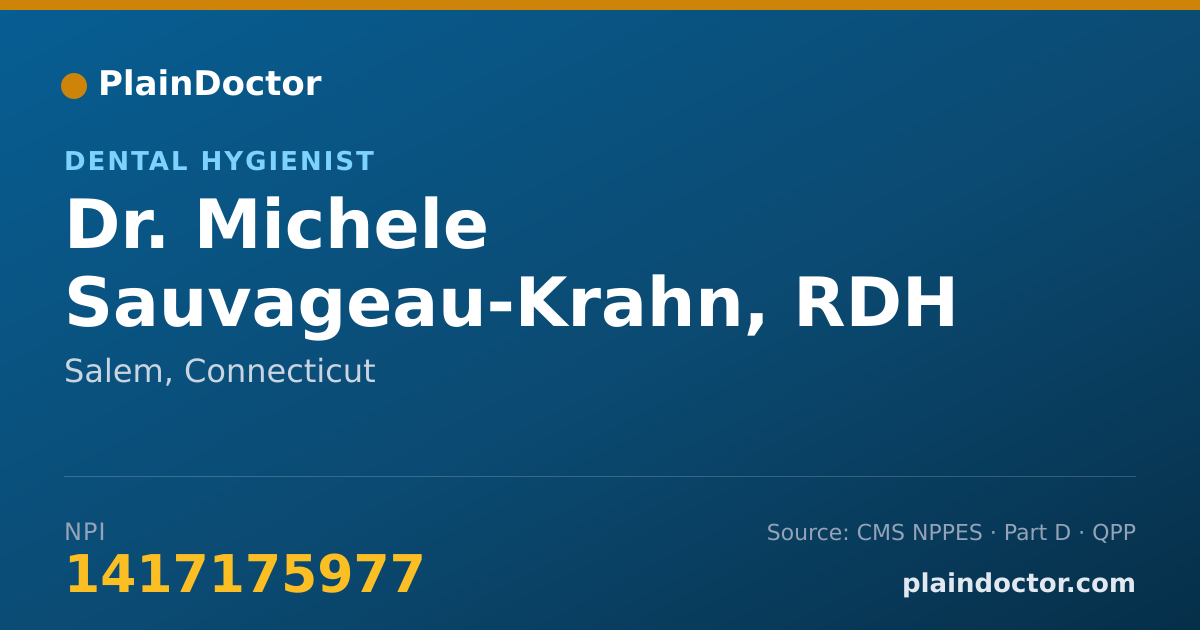 Shareable card for Michele Sauvageau-Krahn, RDH - Dental Hygienist, Salem, CT