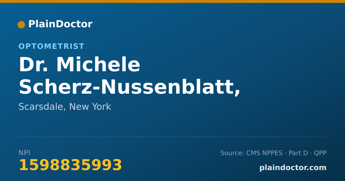 Shareable card for Michele Scherz-Nussenblatt, O.D. - Optometrist, Scarsdale, NY