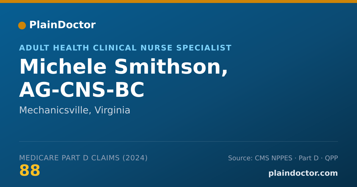 Shareable card for Michele Smithson, AG-CNS-BC - Adult Health Clinical Nurse Specialist, Mechanicsville, VA