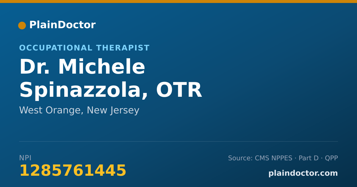 Shareable card for Michele Spinazzola, OTR - Occupational Therapist, West Orange, NJ