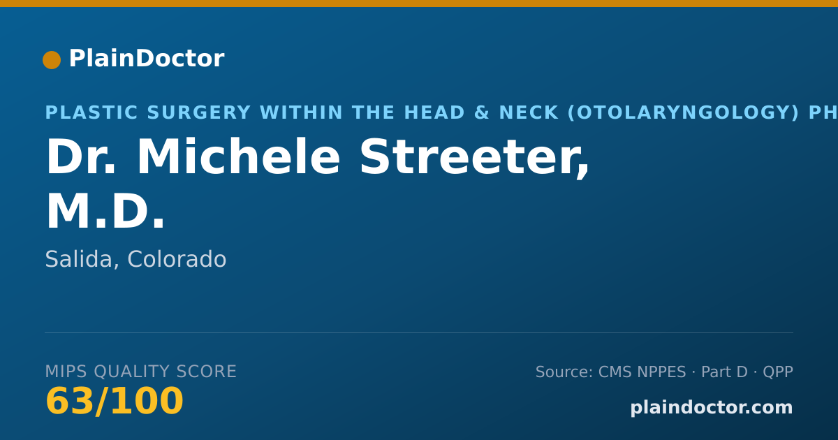 Shareable card for Michele Streeter, M.D. - Plastic Surgery within the Head & Neck (Otolaryngology) Physician, Salida, CO