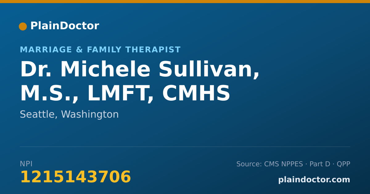 Shareable card for Michele Sullivan, M.S., LMFT, CMHS - Marriage & Family Therapist, Seattle, WA