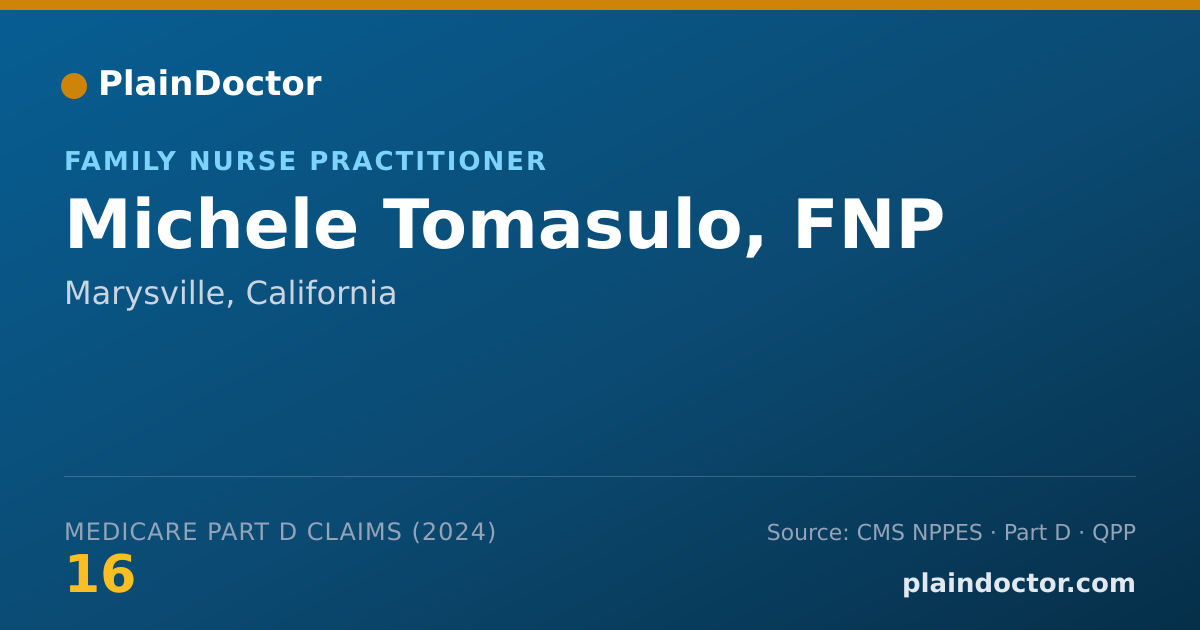 Shareable card for Michele Tomasulo, FNP - Family Nurse Practitioner, Marysville, CA