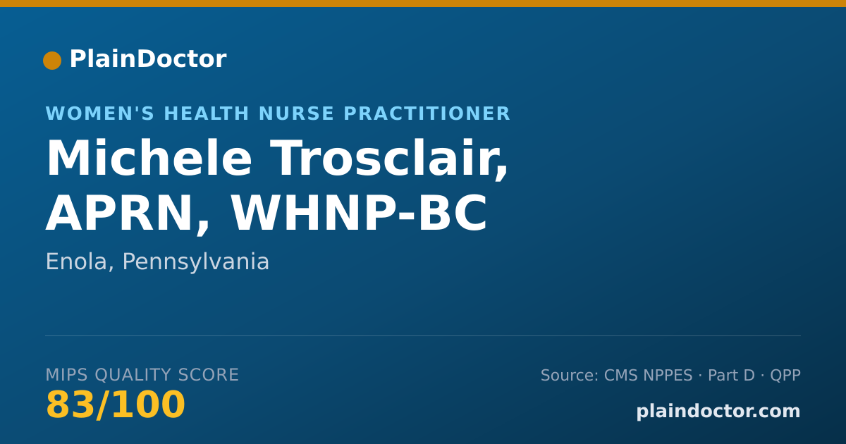 Shareable card for Michele Trosclair, APRN, WHNP-BC - Women's Health Nurse Practitioner, Enola, PA