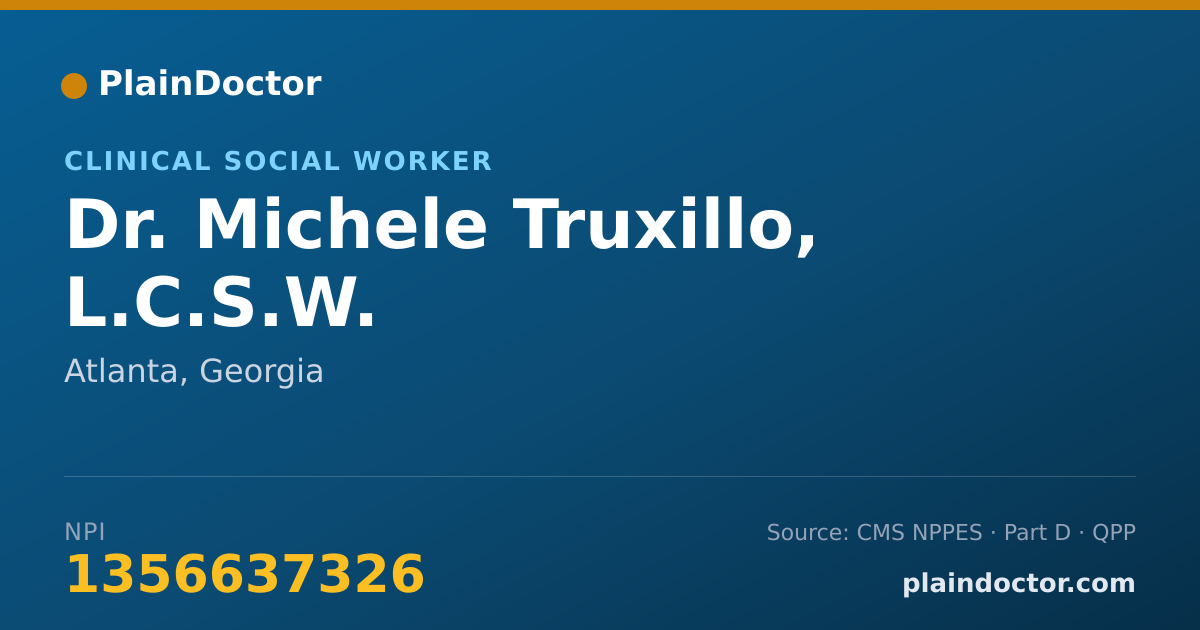 Shareable card for Michele Truxillo, L.C.S.W. - Clinical Social Worker, Atlanta, GA