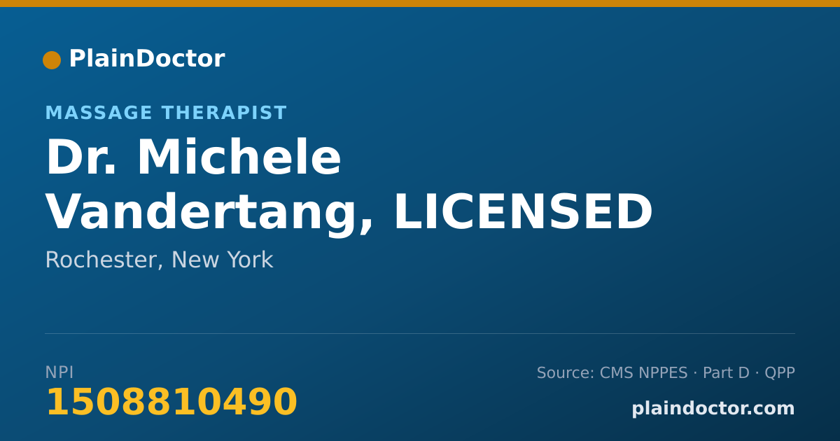Shareable card for Michele Vandertang, LICENSED MASSAGE THE - Massage Therapist, Rochester, NY