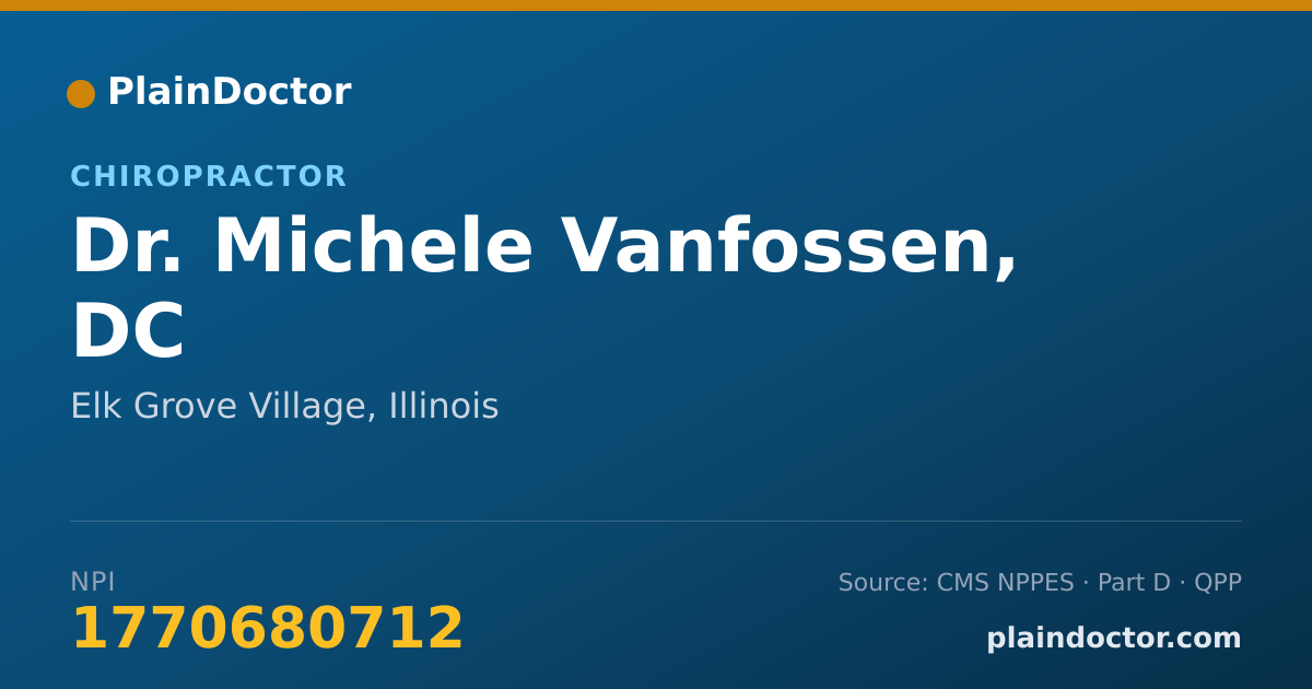 Shareable card for Michele Vanfossen, DC - Chiropractor, Elk Grove Village, IL