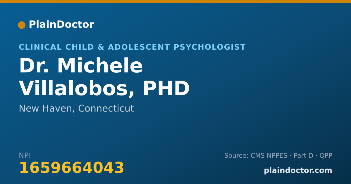 Shareable card for Michele Villalobos, PHD - Clinical Child & Adolescent Psychologist, New Haven, CT