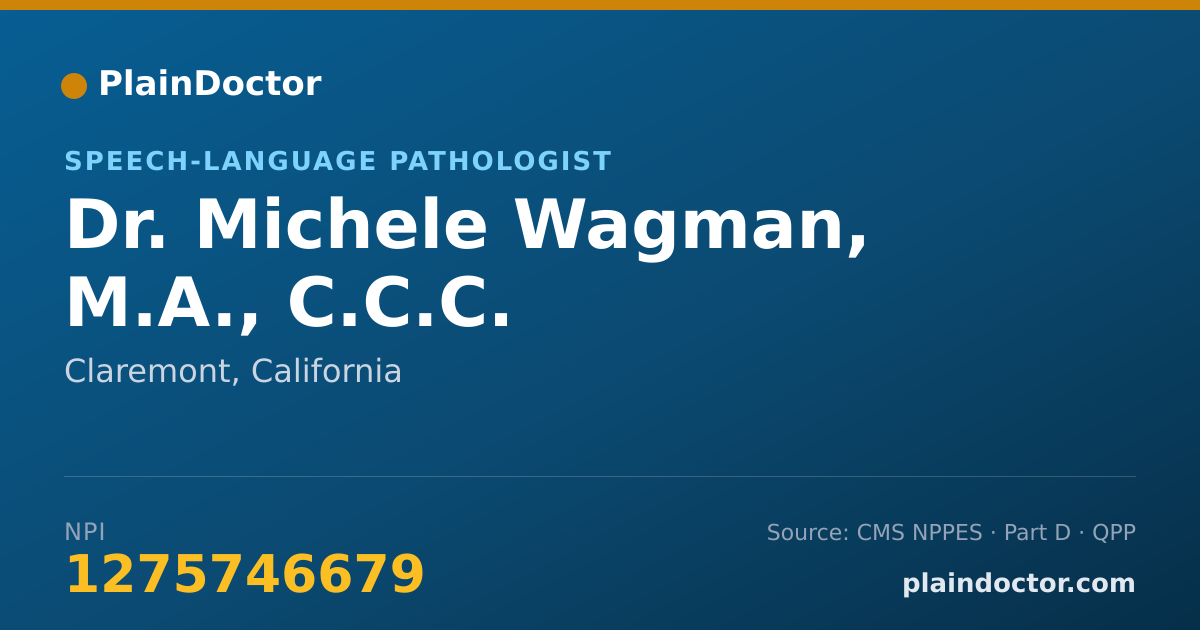 Shareable card for Michele Wagman, M.A., C.C.C. - Speech-Language Pathologist, Claremont, CA