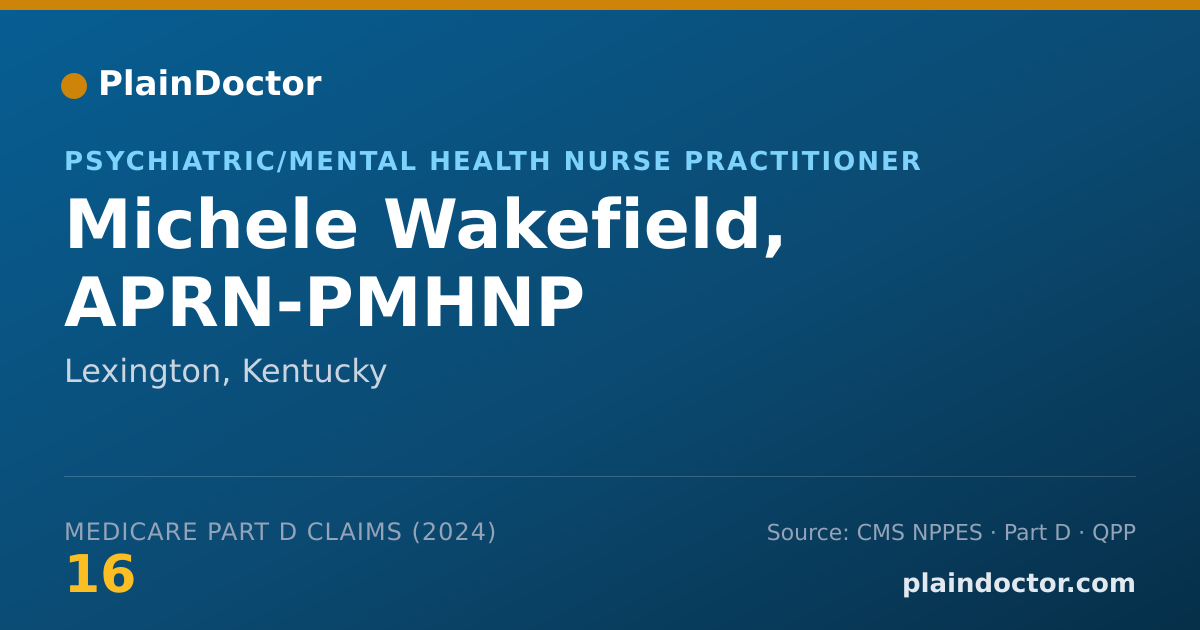 Shareable card for Michele Wakefield, APRN-PMHNP - Psychiatric/Mental Health Nurse Practitioner, Lexington, KY