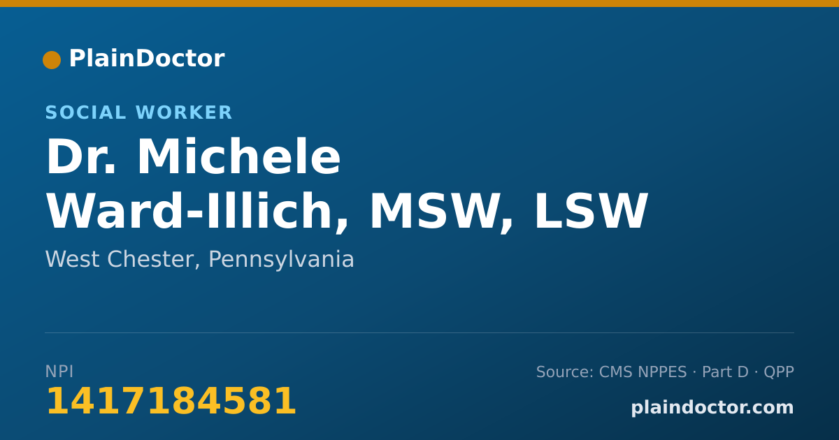 Shareable card for Michele Ward-Illich, MSW, LSW - Social Worker, West Chester, PA