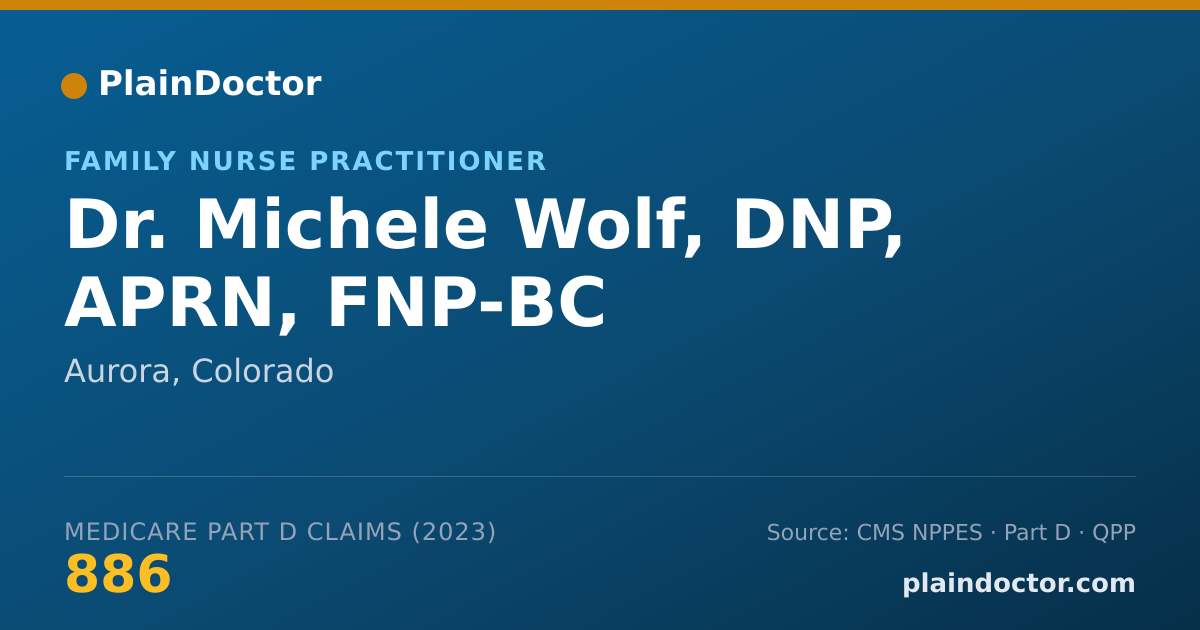 Shareable card for Michele Wolf, DNP, APRN, FNP-BC - Family Nurse Practitioner, Aurora, CO