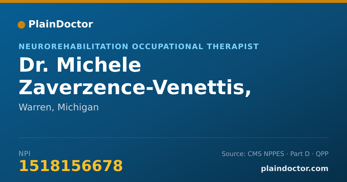 Shareable card for Michele Zaverzence-Venettis, OTR/L - Neurorehabilitation Occupational Therapist, Warren, MI