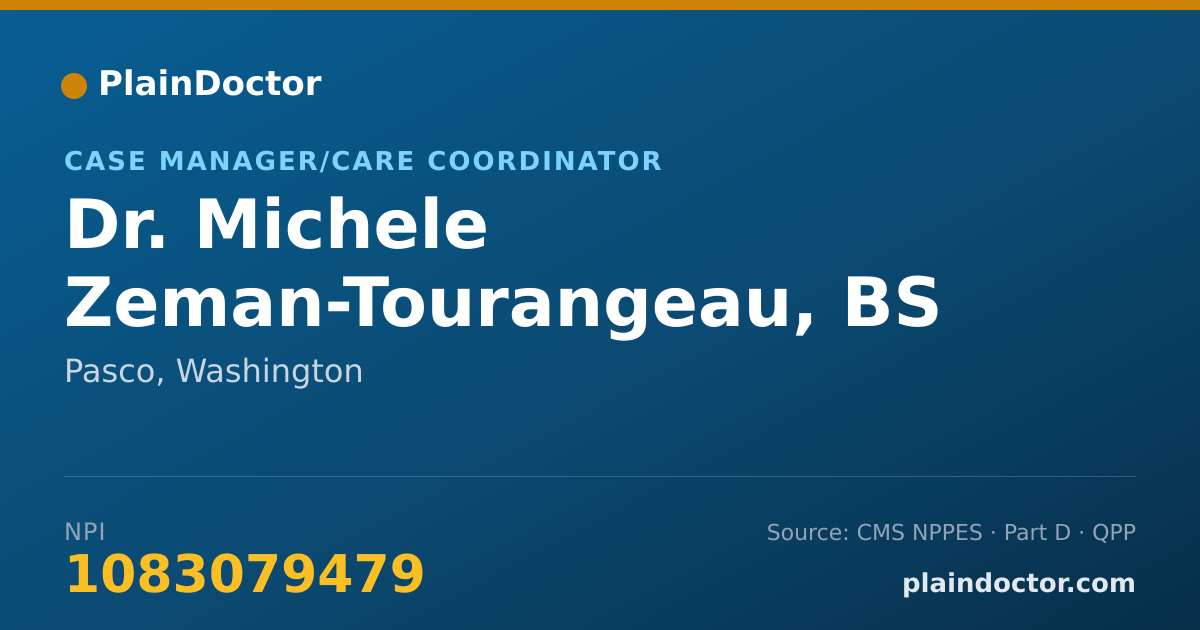 Shareable card for Michele Zeman-Tourangeau, BS - Case Manager/Care Coordinator, Pasco, WA