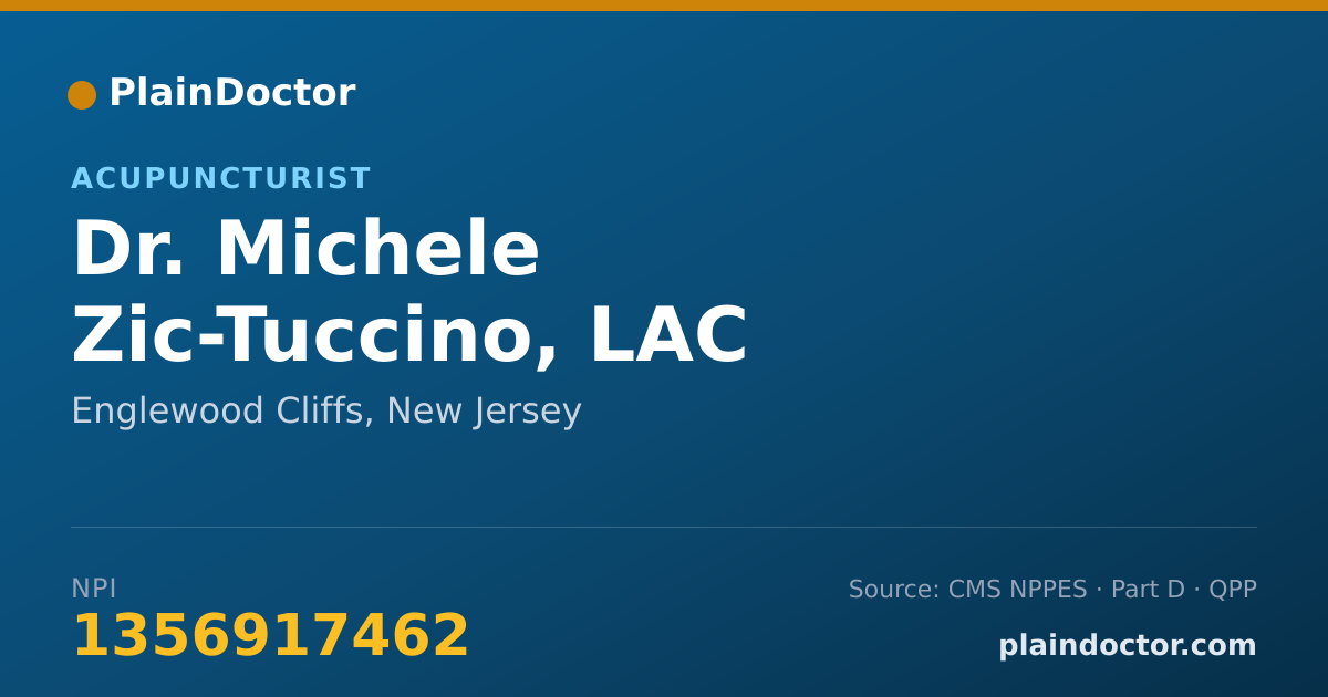 Shareable card for Michele Zic-Tuccino, LAC - Acupuncturist, Englewood Cliffs, NJ