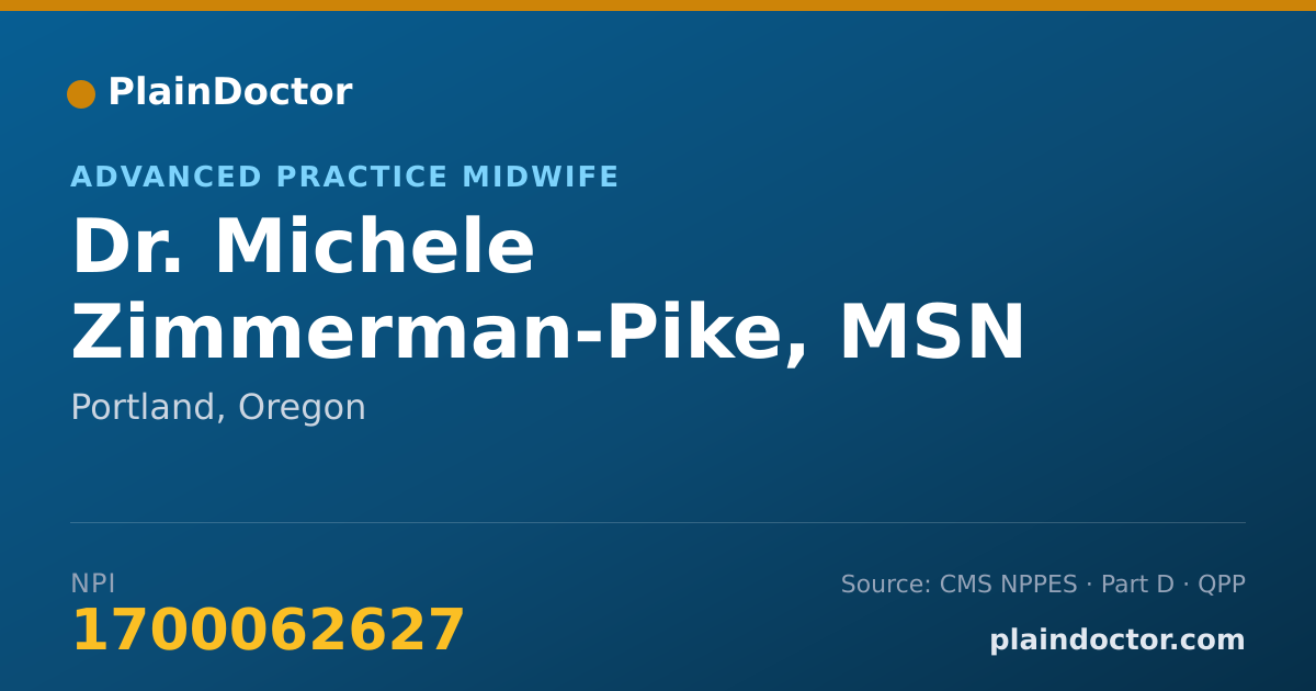 Shareable card for Michele Zimmerman-Pike, MSN - Advanced Practice Midwife, Portland, OR