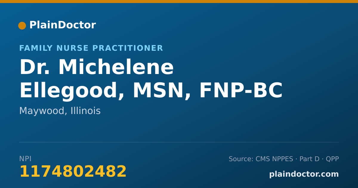 Shareable card for Michelene Ellegood, MSN, FNP-BC - Family Nurse Practitioner, Maywood, IL