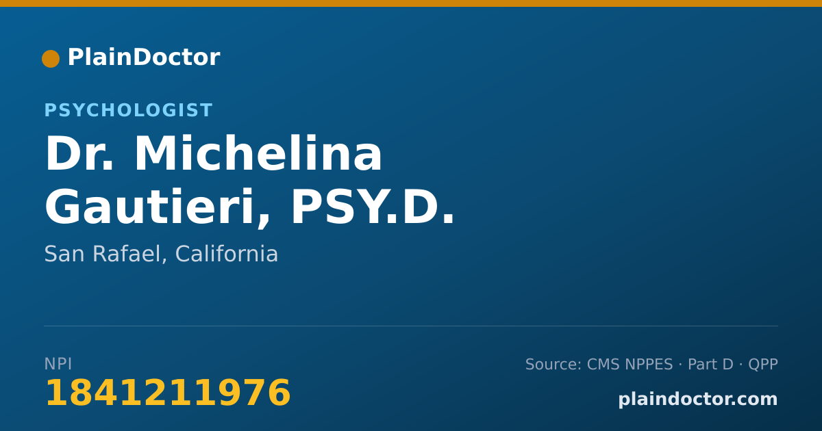 Shareable card for Michelina Gautieri, PSY.D. - Psychologist, San Rafael, CA