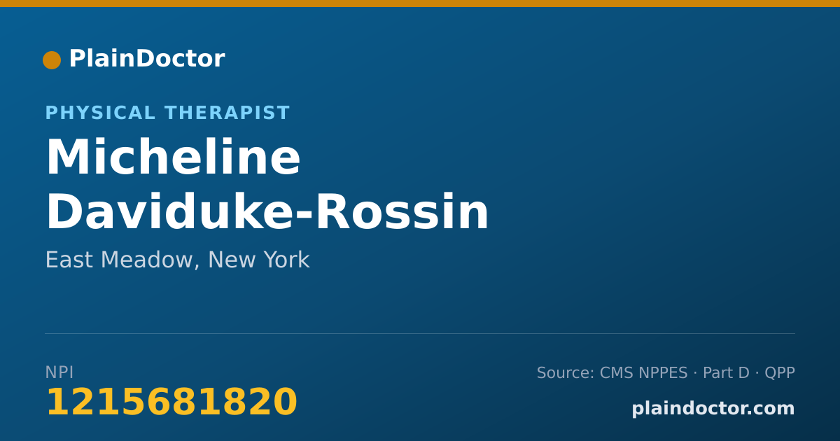 Shareable card for Micheline Daviduke-Rossin - Physical Therapist, East Meadow, NY
