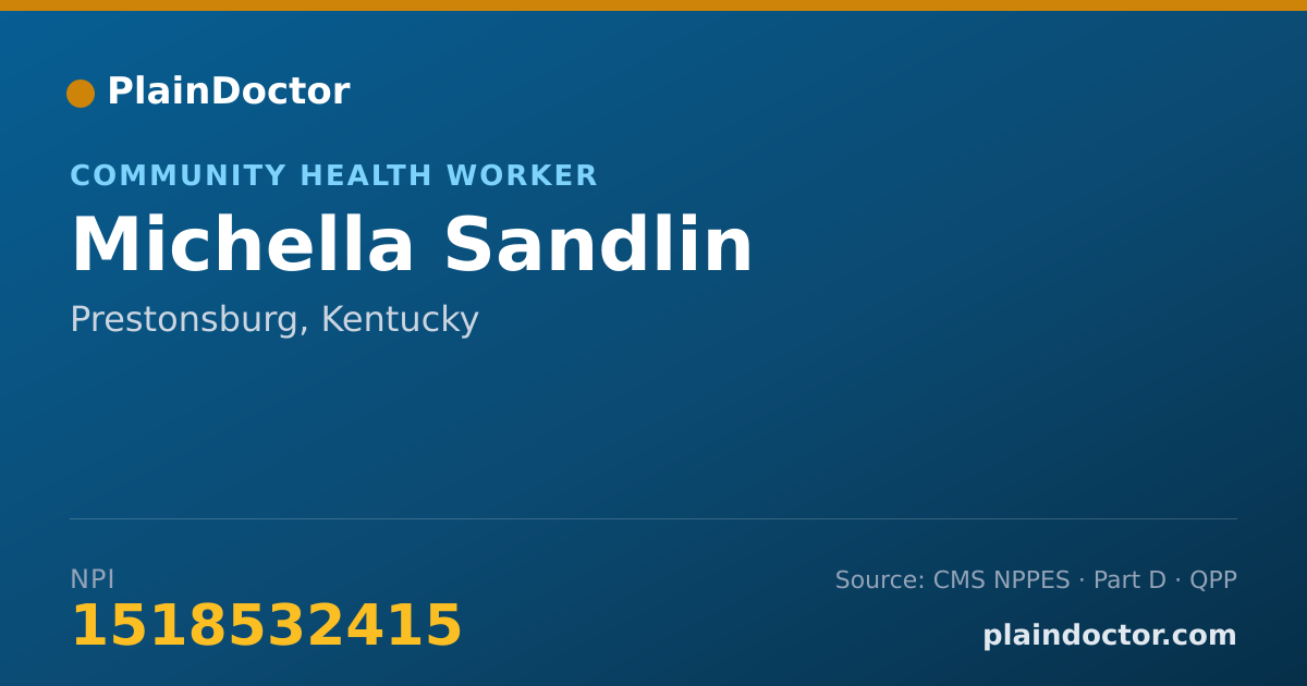 Shareable card for Michella Sandlin - Community Health Worker, Prestonsburg, KY