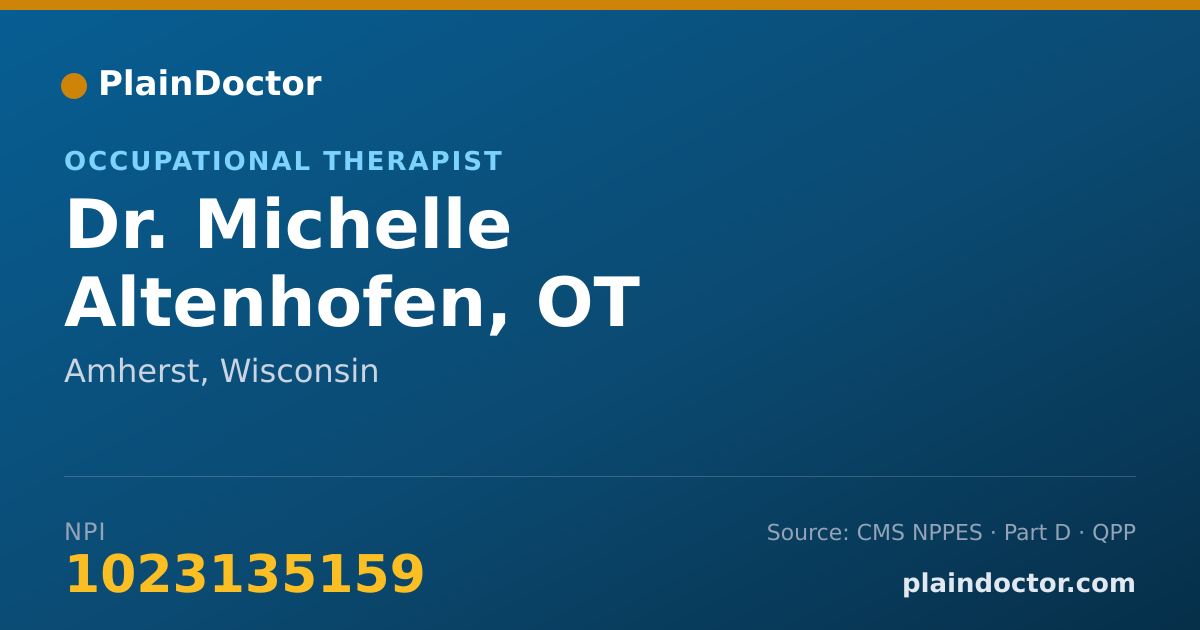 Shareable card for Michelle Altenhofen, OT - Occupational Therapist, Amherst, WI
