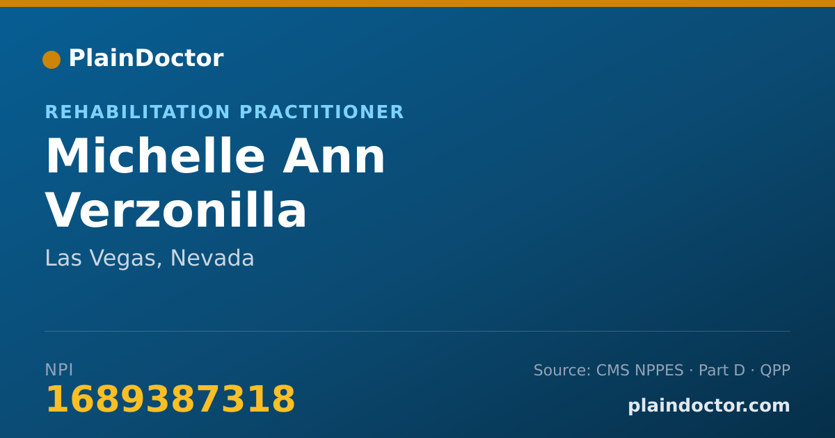 Shareable card for Michelle Ann Verzonilla - Rehabilitation Practitioner, Las Vegas, NV