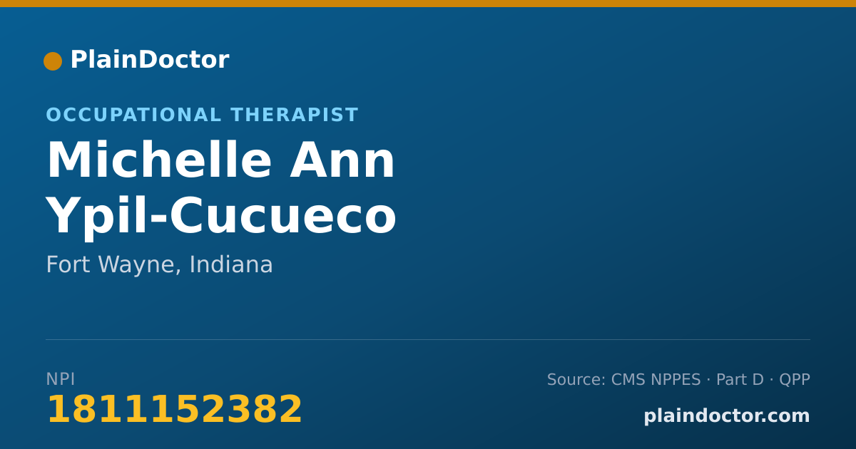 Shareable card for Michelle Ann Ypil-Cucueco - Occupational Therapist, Fort Wayne, IN