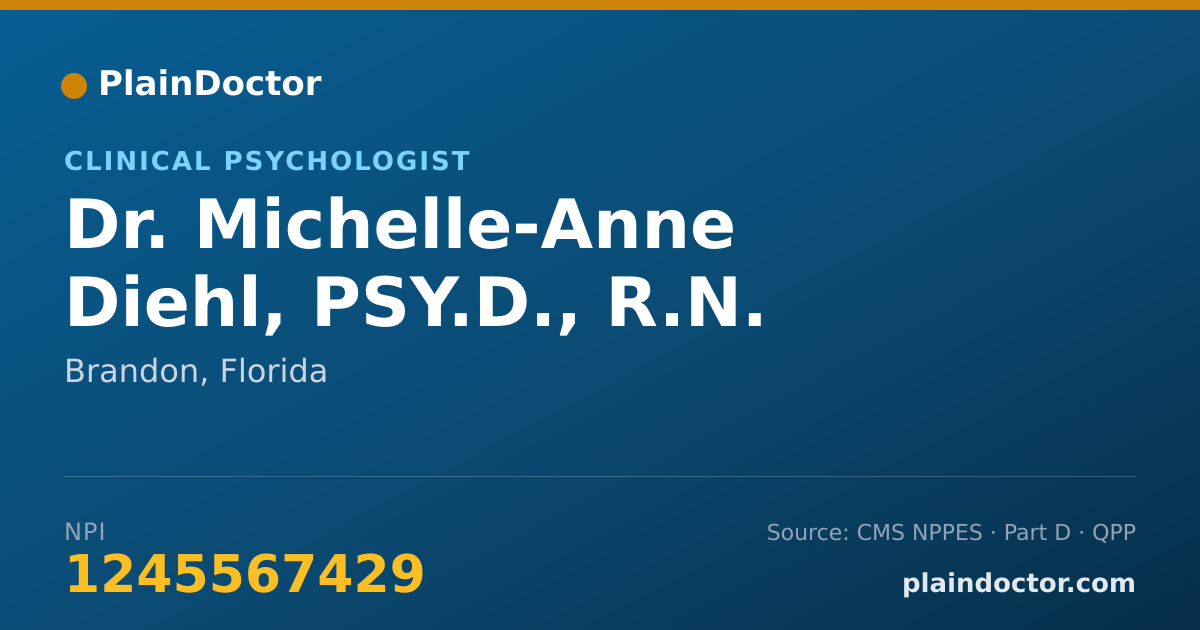 Shareable card for Michelle-Anne Diehl, PSY.D., R.N. - Clinical Psychologist, Brandon, FL