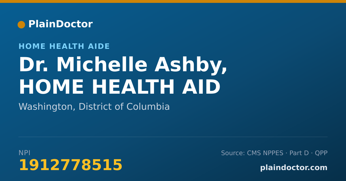 Shareable card for Michelle Ashby, HOME HEALTH AID - Home Health Aide, Washington, DC