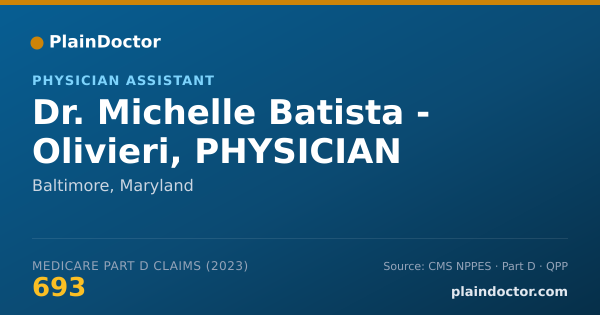 Shareable card for Michelle Batista - Olivieri, PHYSICIAN ASSISTANT - Physician Assistant, Baltimore, MD