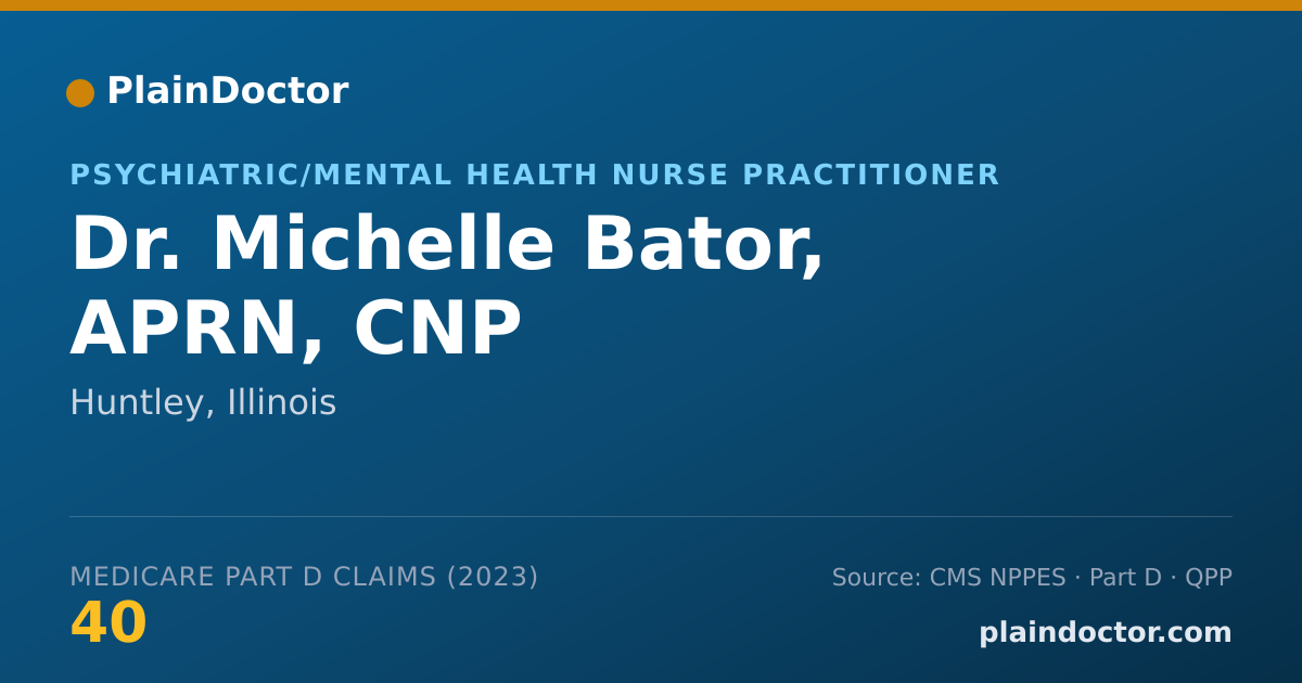 Shareable card for Michelle Bator, APRN, CNP - Psychiatric/Mental Health Nurse Practitioner, Huntley, IL